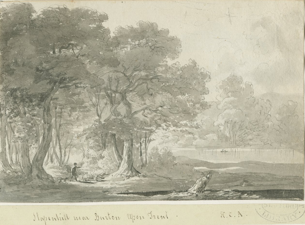 Burton-uponTrent - Stapenhill: sepia drawing, nd [1788-1855] (drawing) 作： ヘンリー・カーゾン・オールポート