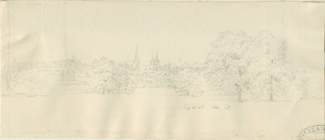 リッチフィールド-北の景色（遠景）：鉛筆画、nd [1788-1855] （図面 作： ヘンリー・カーゾン・オールポート