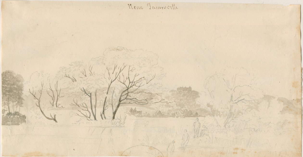 タムワース-遠景：鉛筆画、nd [1788-1855]（図面） 作： ヘンリー・カーゾン・オールポート