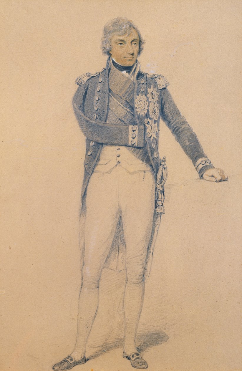 Horatio Nelson（1758-1805）（紙に鉛筆、インク、ガッシュ） 作： ヘンリー・エドリッジ
