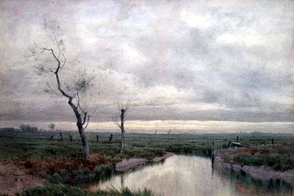 海岸の湿原（水彩画 作： ヘンリー・ファラー