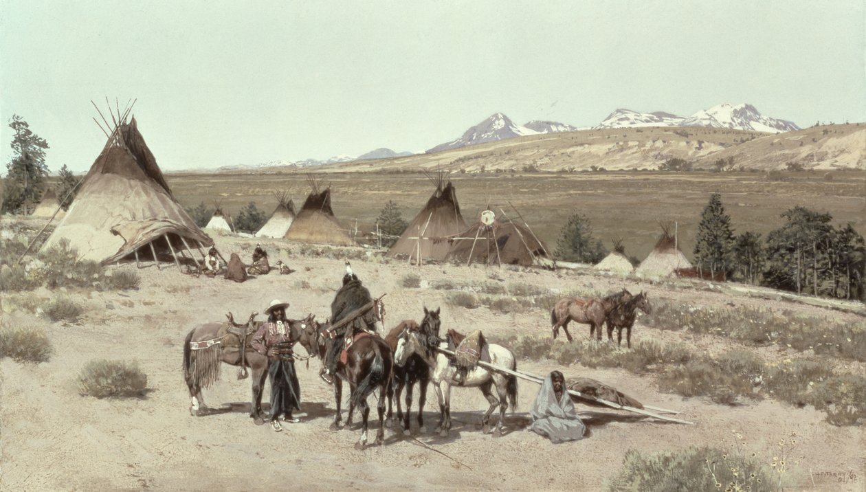 インドの野営地、1892 作： ヘンリー・フランソワ・ファーニー
