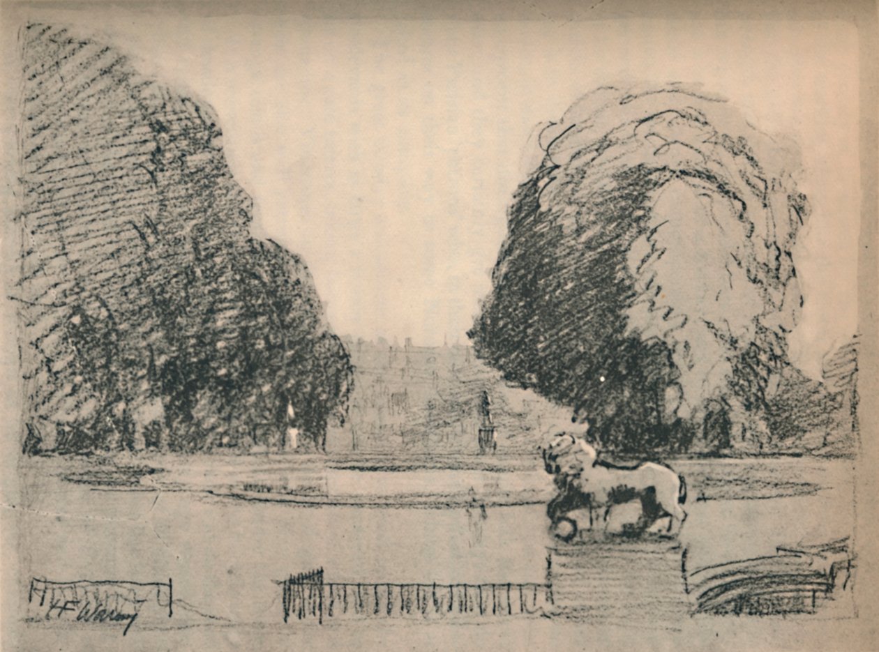 古い切り取られた木の憂鬱なフレームで、c1927、1927 作： ヘンリー・フランクス・ウォーリング