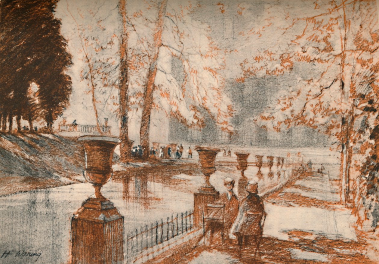 ルクセンブルグパリは木と子供が大好きです。c1927、1927 作： ヘンリー・フランクス・ウォーリング