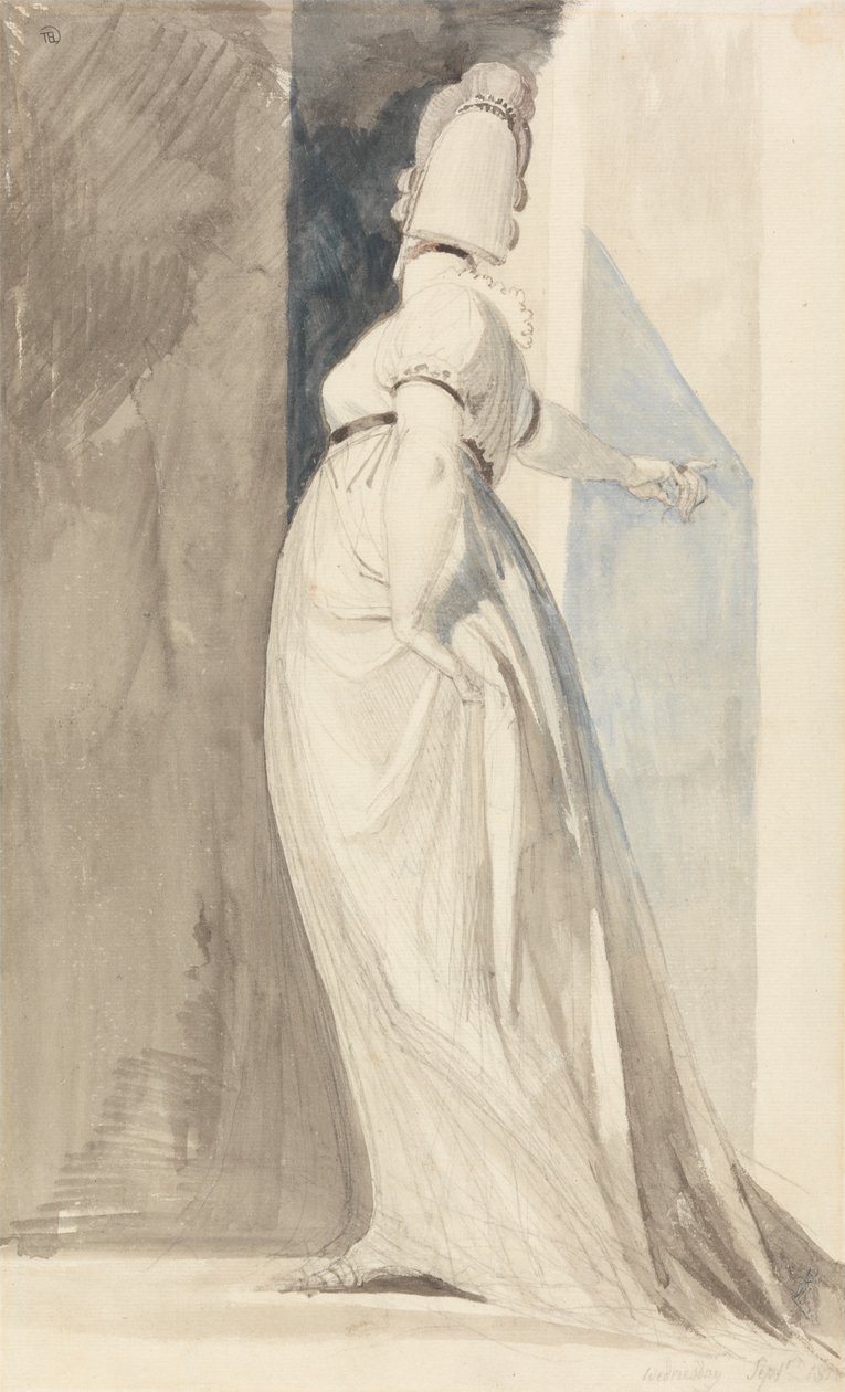 Vista traseira de uma mulher em pé, chamada Sra. Fuseli 作： ヨハン・ハインリヒ・フスリ