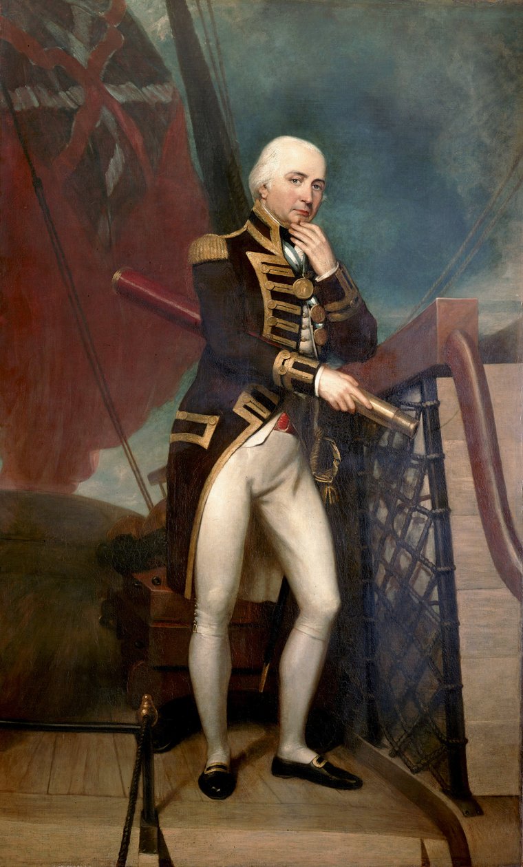 トラファルガーの海戦（1805年）でホレイショ・ネルソン（1758-1805）の副官を務めたカスバート・コリングウッド少将（1748-1810）の肖像。ヘンリー・ハワード（1769-1847）作、キャンバスに油彩。 作： ヘンリー・ハワード