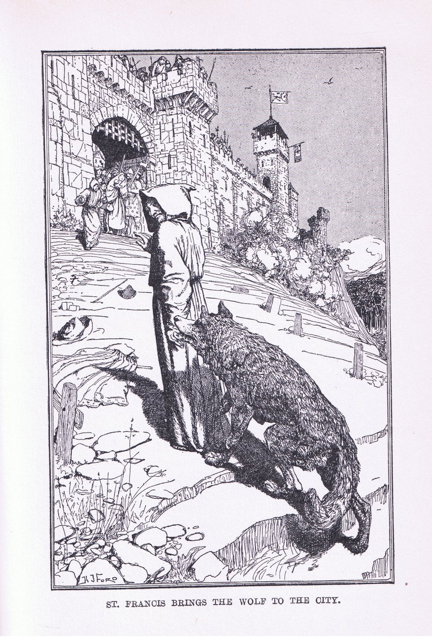 セントフランシスはオオカミを都市に連れて行きました、1912 作： ヘンリージャスティスフォード