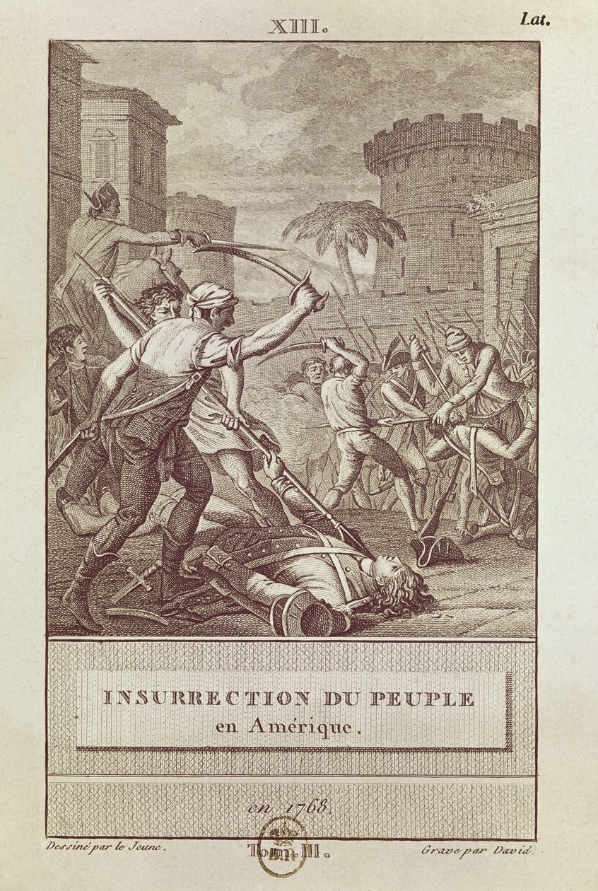 デビッドによって刻まれた1768年のアメリカ人の反乱 作： ヘンリー・ル・ジュヌ