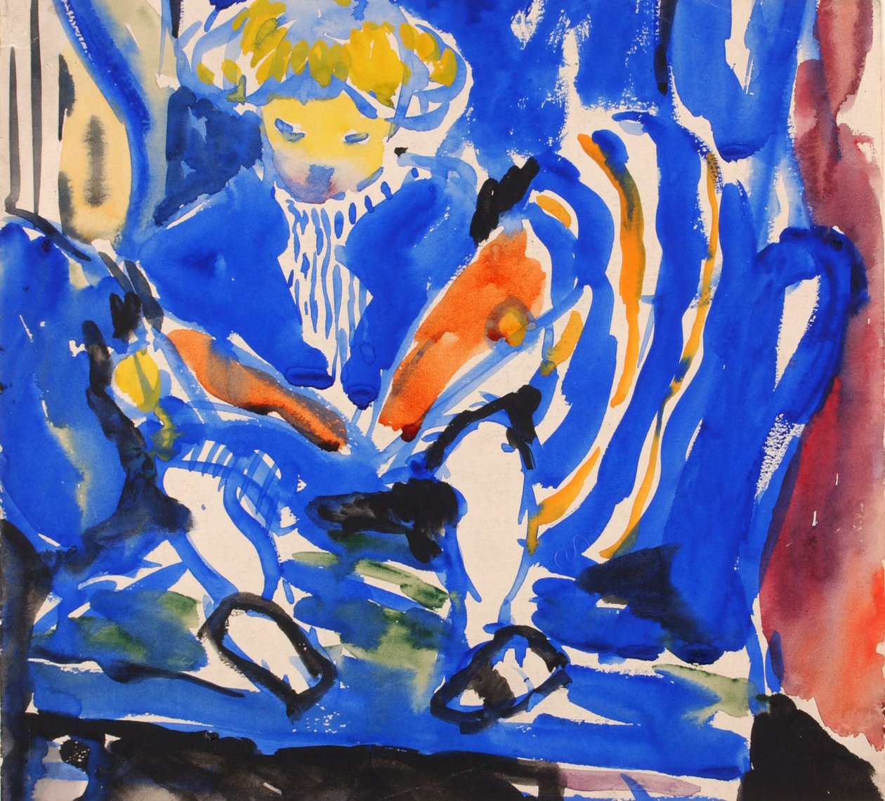 子供の読書、1915-1918。 作： HenryLymanSaÿen