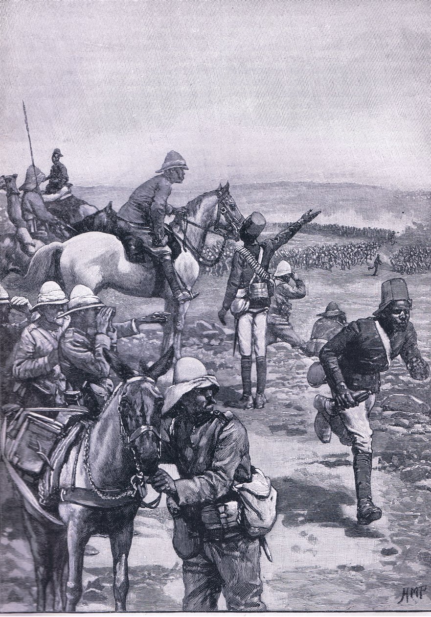 オムドゥルマンの戦い：ダーヴィッシュの猛攻撃を撃退するマクドナルド旅団、1900年代のカッセルのイングランドの歴史のイラスト 作： ヘンリー・マリオット・パジェット
