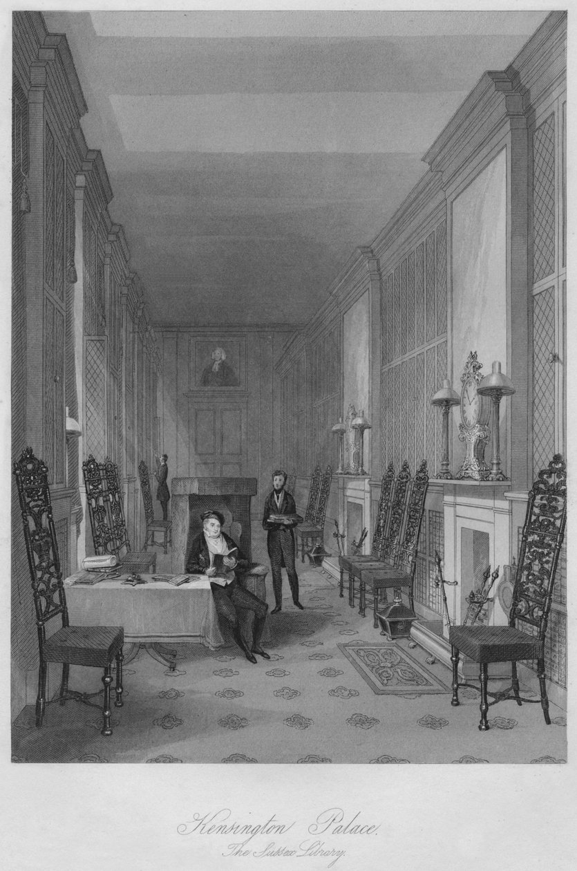 ケンジントン宮殿。サセックス図書館、c1841 作： ヘンリー・メルヴィル