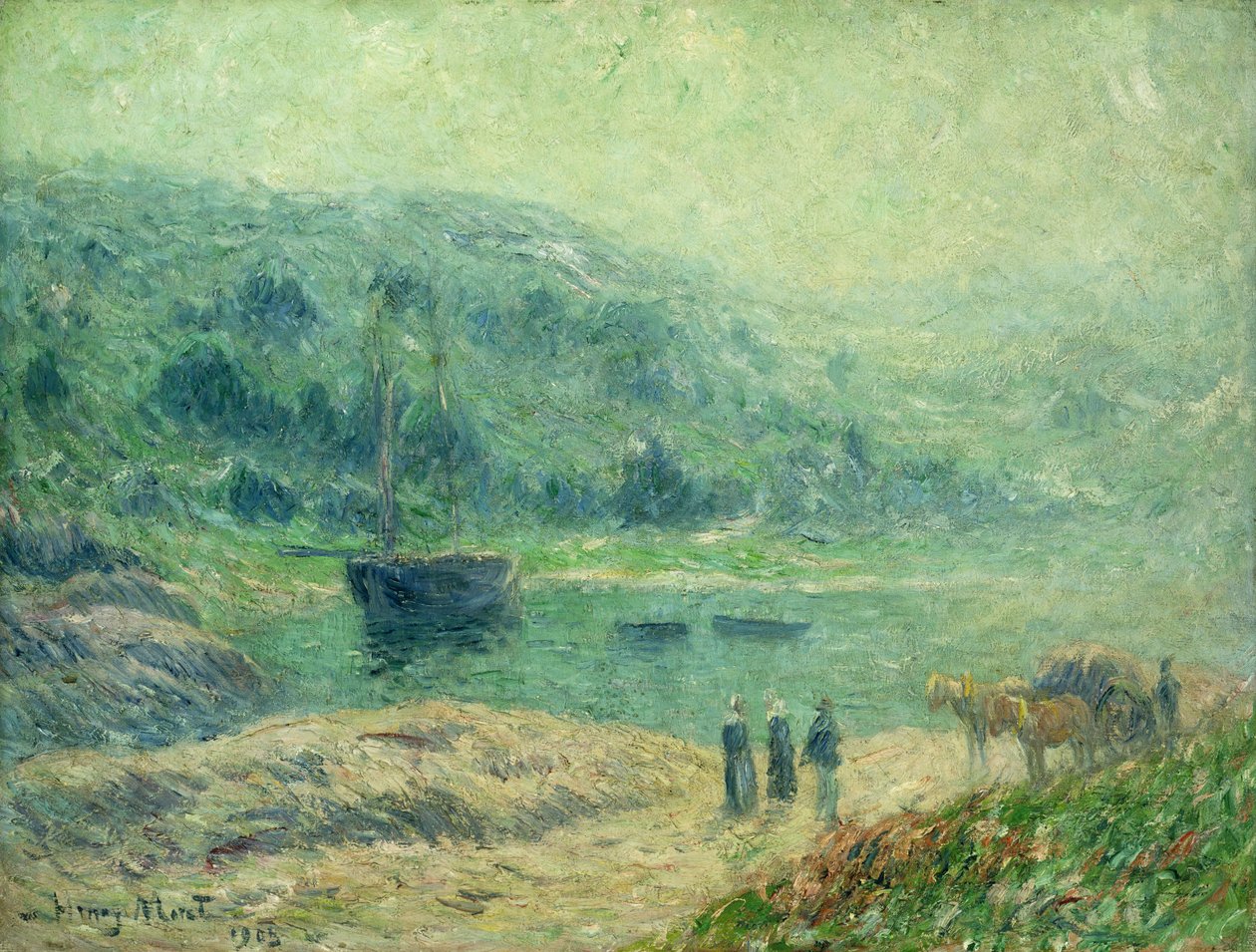 ブルターニュの入り江。ブルターニュの入り江、1903 作： ヘンリー・モレ
