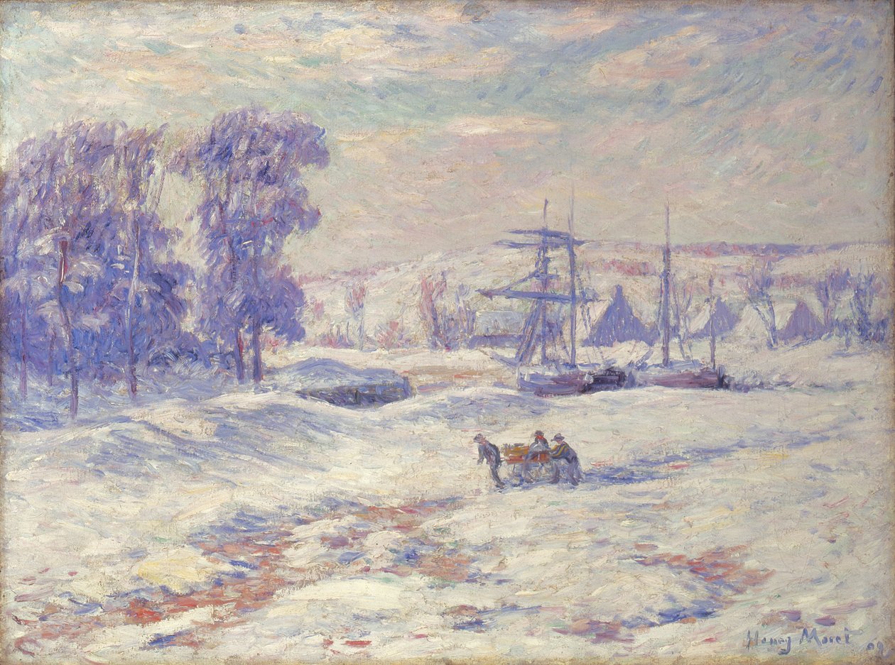 カンペールの雪、1909 作： ヘンリー・モレ