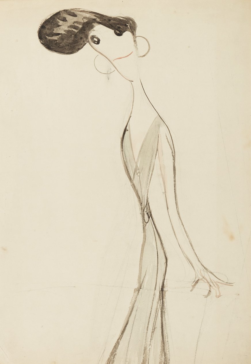 アイリーン・バンブラ、シリーズスターズオブザミュージックホールステージの研究、1908年頃（紙にトイレ） 作： ヘンリー・オスポバット