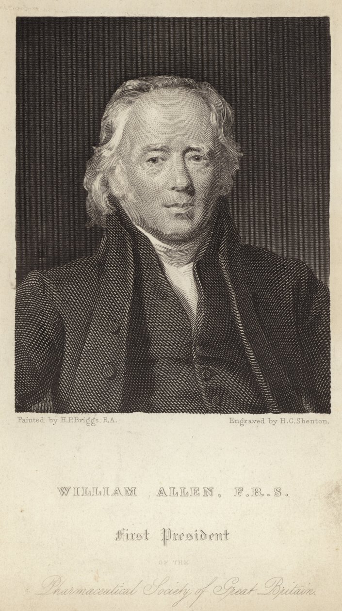 ウィリアム・アレン - 英国薬学会初代会長（1770-1843）（エングレーヴィング） 作： ヘンリー・ペロネット（後）ブリッグス