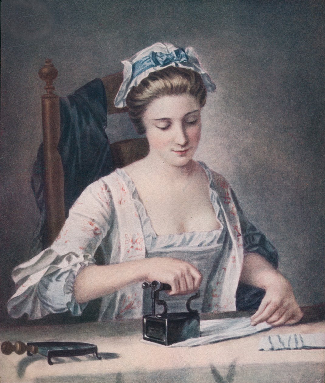 ランドリーメイドアイロン、c1765、1905 作： ヘンリー・ロバート・モーランド
