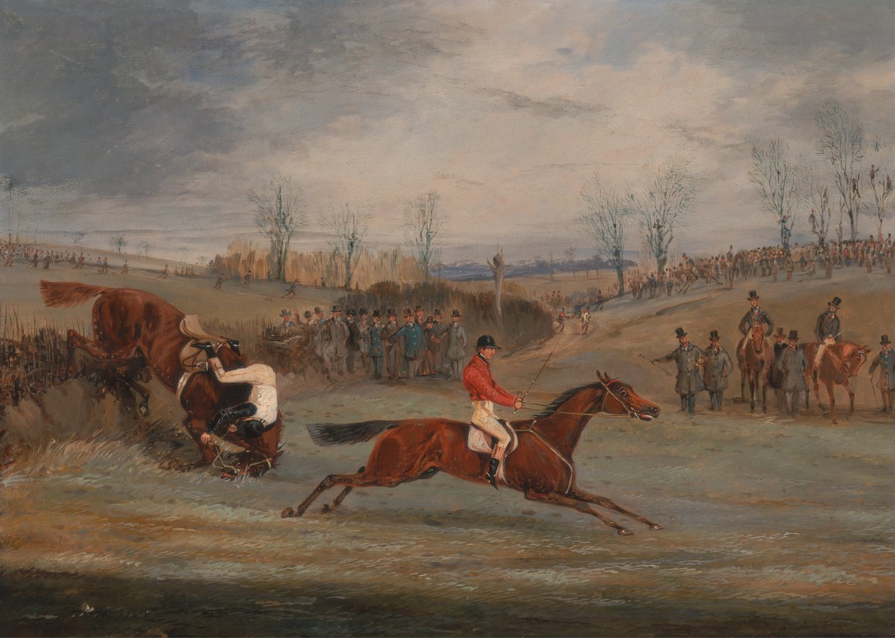 障害物競走のシーン: フィニッシュ付近 1845年。 作： ヘンリー・トーマス・アルケン