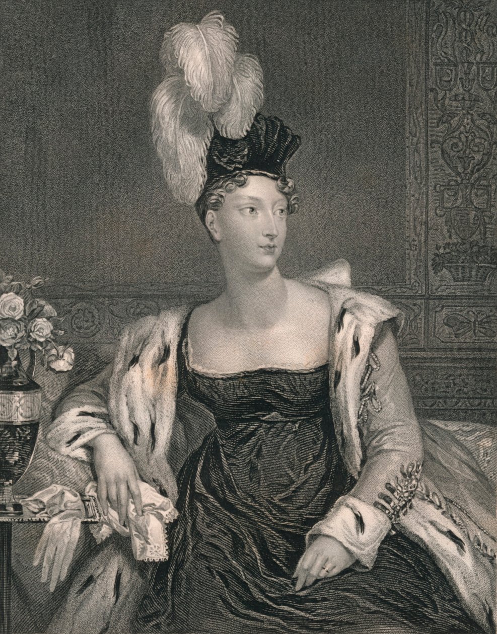 19世紀初頭から中期にかけて、ウェールズのc1817シャーロット王女。 作： ヘンリー・トーマス・リヤル
