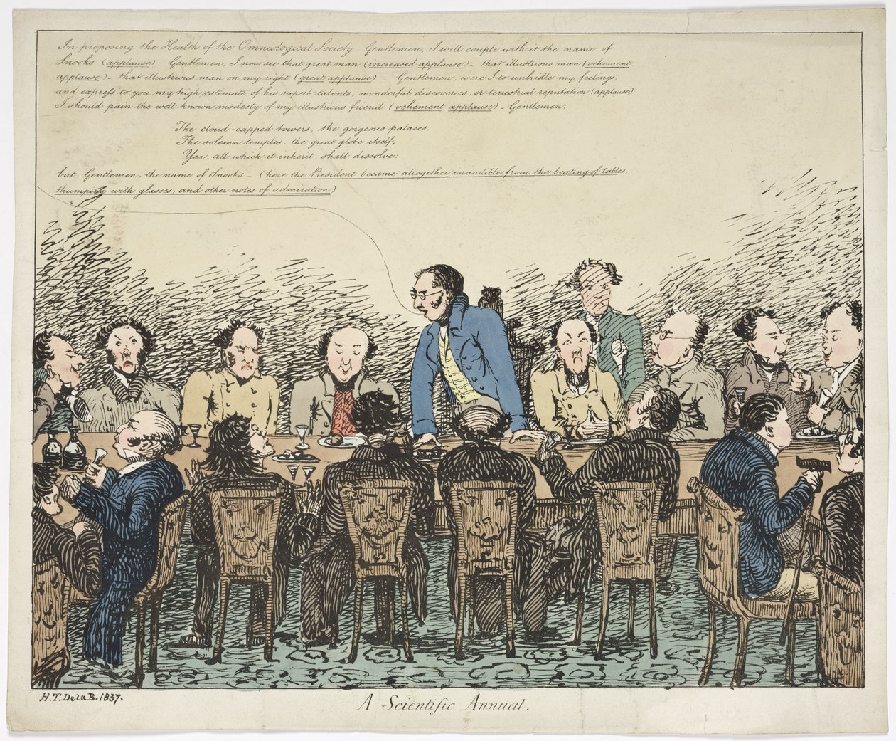 科学年次、1837（カラーエッチング） 作： デラベッシュ後のヘンリートーマス