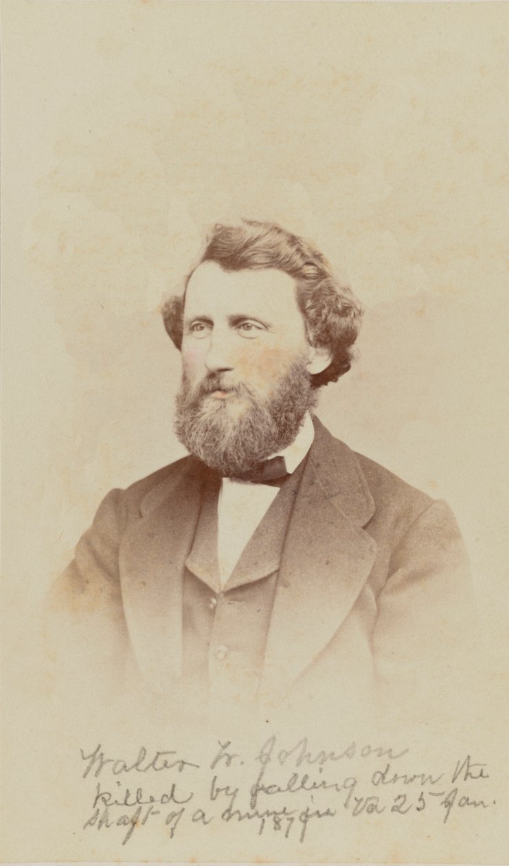 ウォルター・W・ジョンソン、1868年のカルト・ド・ビジットの肖像画。 作： ヘンリー・ウルケ