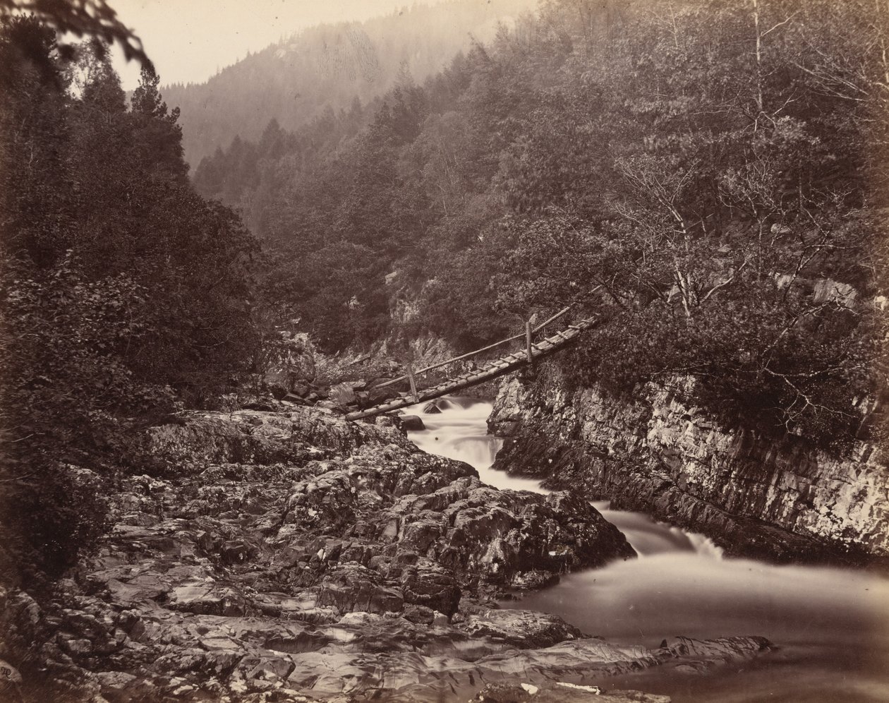 鉱夫橋、ウェールズ、1858年頃。1858年（写真） 作： ヘンリーホワイト
