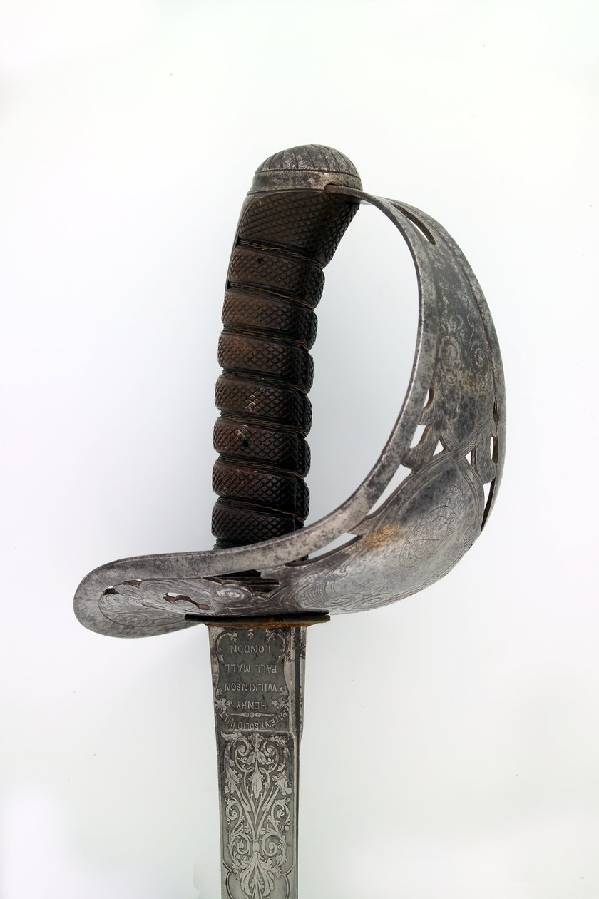 1859年にベンガル砲兵隊、ティルウィットプルマン船長が所有する砲兵士官の剣 作： ヘンリー・ウィルキンソン