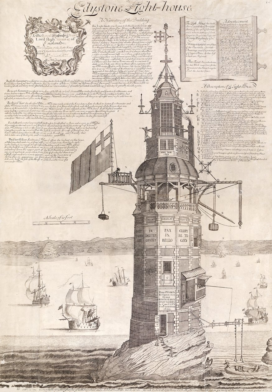 エディストーン灯台、パブ。 C. 1762 作： ヘンリー・ウィンスタンリー
