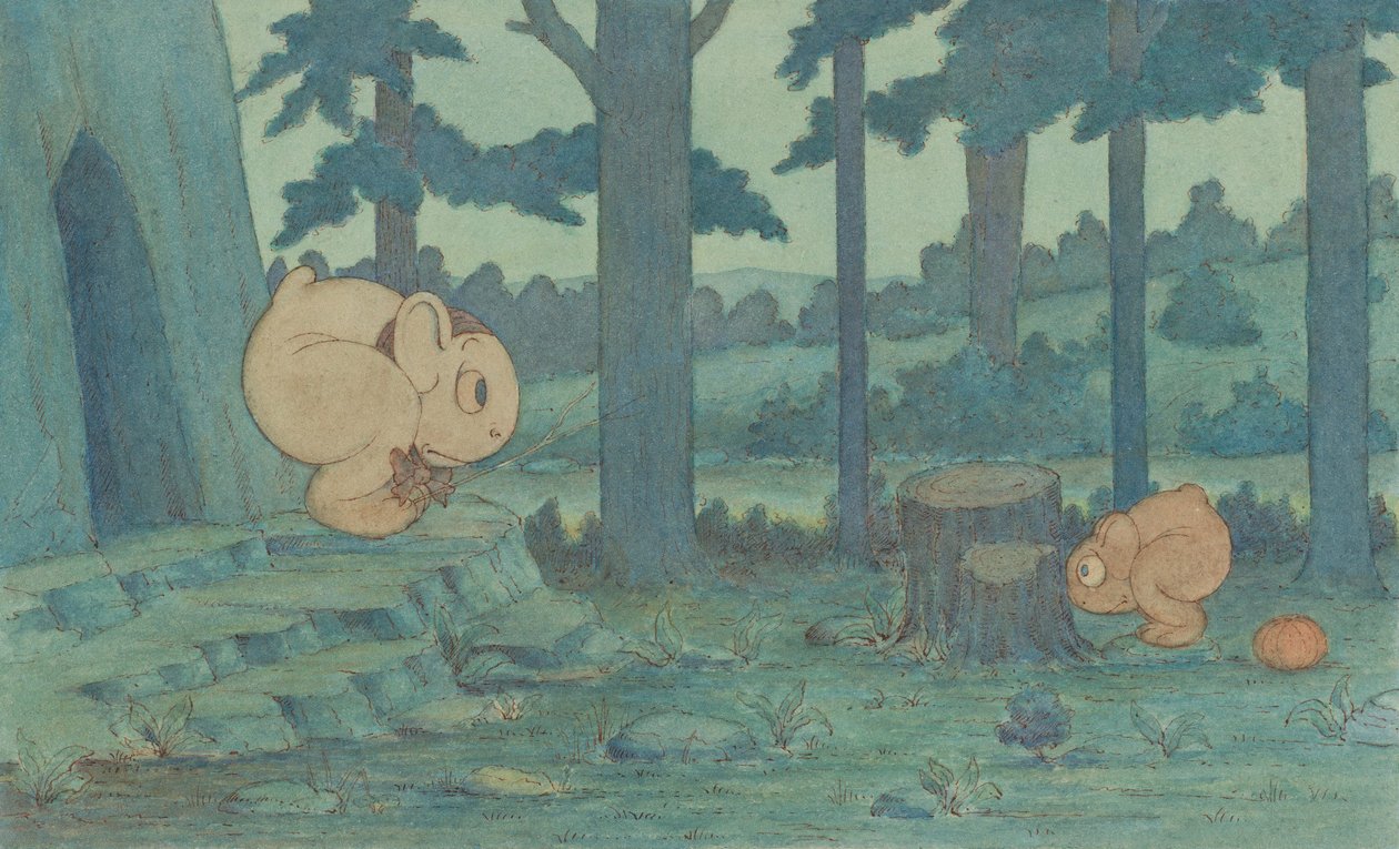 1910年頃、ママから隠れているたくさんの赤ちゃん 作： ハーバート・E・クローリー