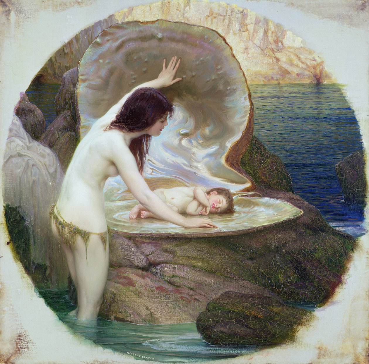 水の赤ちゃん 1900年頃 油彩・キャンバス 作： ハーバート・ジェームズ・ドレイパー