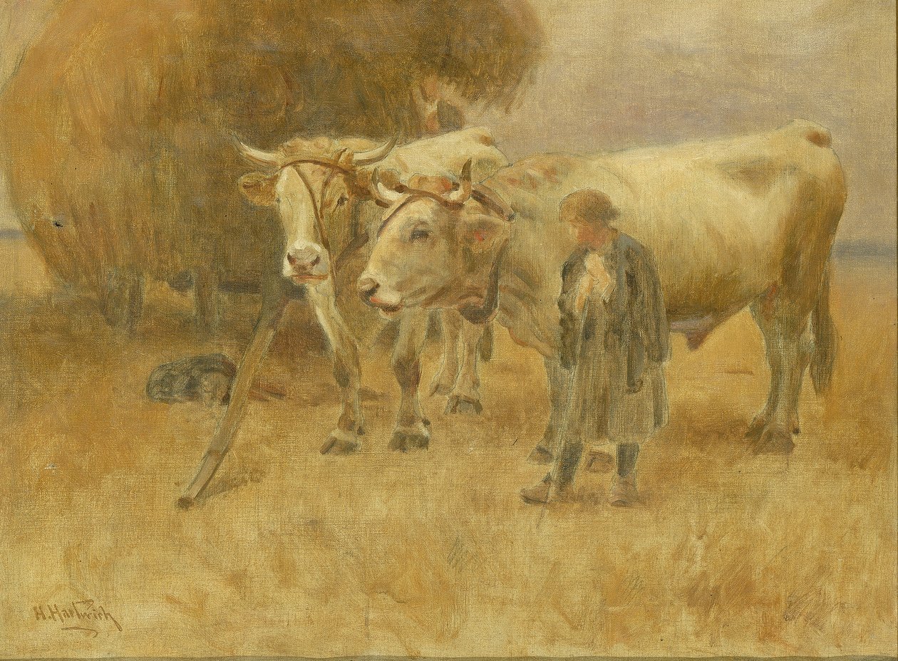 The Harvesters のスケッチ、1907 年。 作： ハーマン・ハートウィッチ