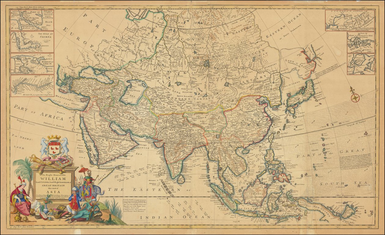 ヘルマン・モールによる1730年のアジア地図 作： ハーマンマイナー