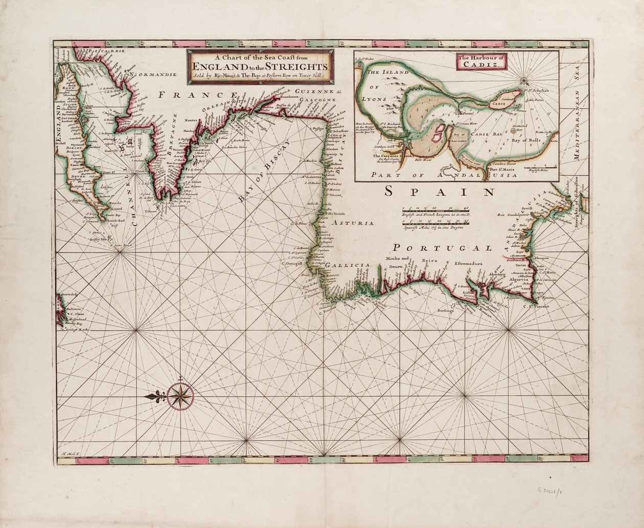 イングランドからストリーツまでの海図 作： ヘルマン・モル