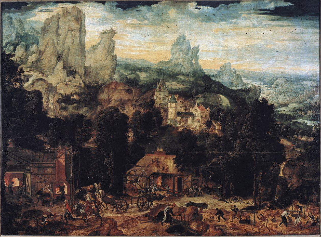 銅山 - 油彩・キャンバス 作： ヘリ・メット・ド (c.1510 p.1550) Bles