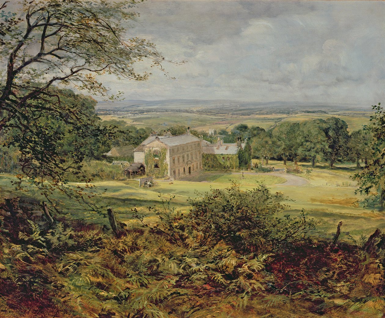 19世紀の家のあるイギリスの風景 作： ヘイウッド・ハーディ