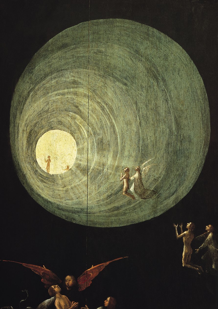 最後の審判であると考えられたオルターピースのパネルからの詳細、祝福の上昇 作： ヒエロニムス・ボッシュ