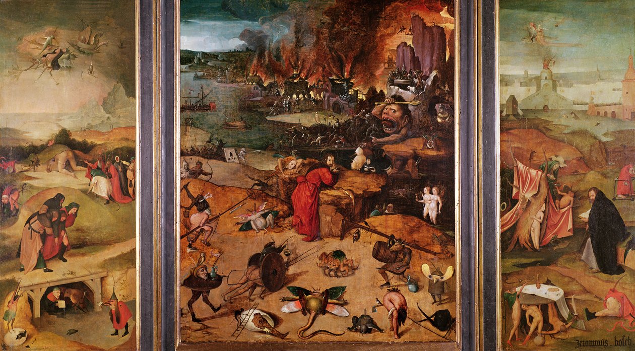 聖アントニウスの誘惑の三連祭壇画 作： ヒエロニムス・ボッシュ