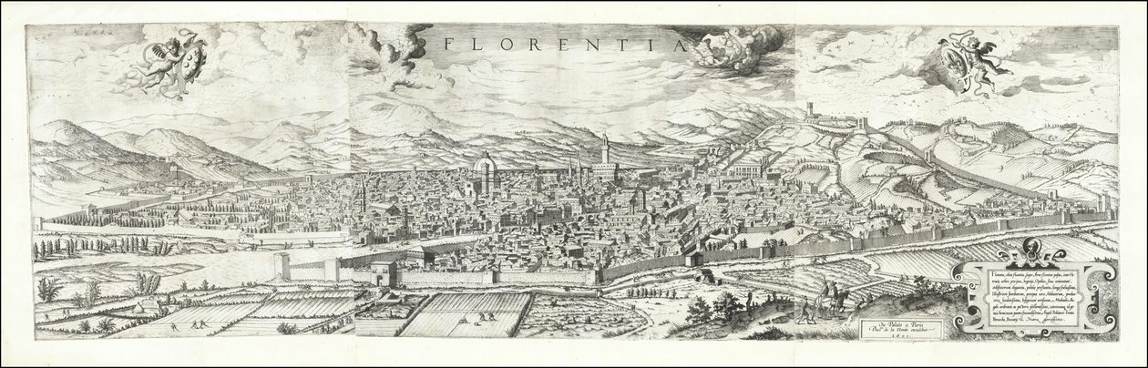 1557年、ヒエロニムス・コックによるフィレンツェの眺め。 作： ヒエロニムスコック