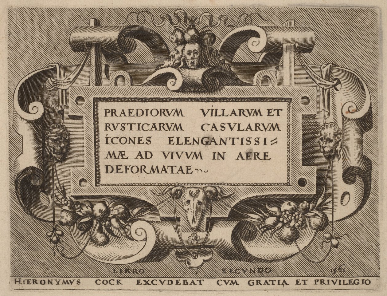『Praediorum Villarum』のタイトルページ 作： ヒエロニムスコック