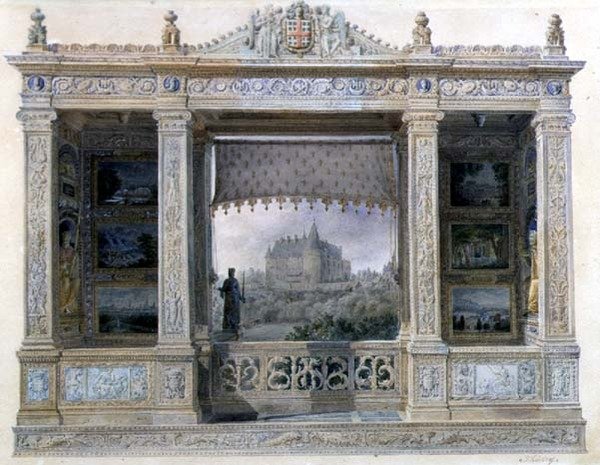 Chateau Chatillon-Coligny-Montmorency, c.1820 （水彩・紙） 作： ヒレール・ティエリー