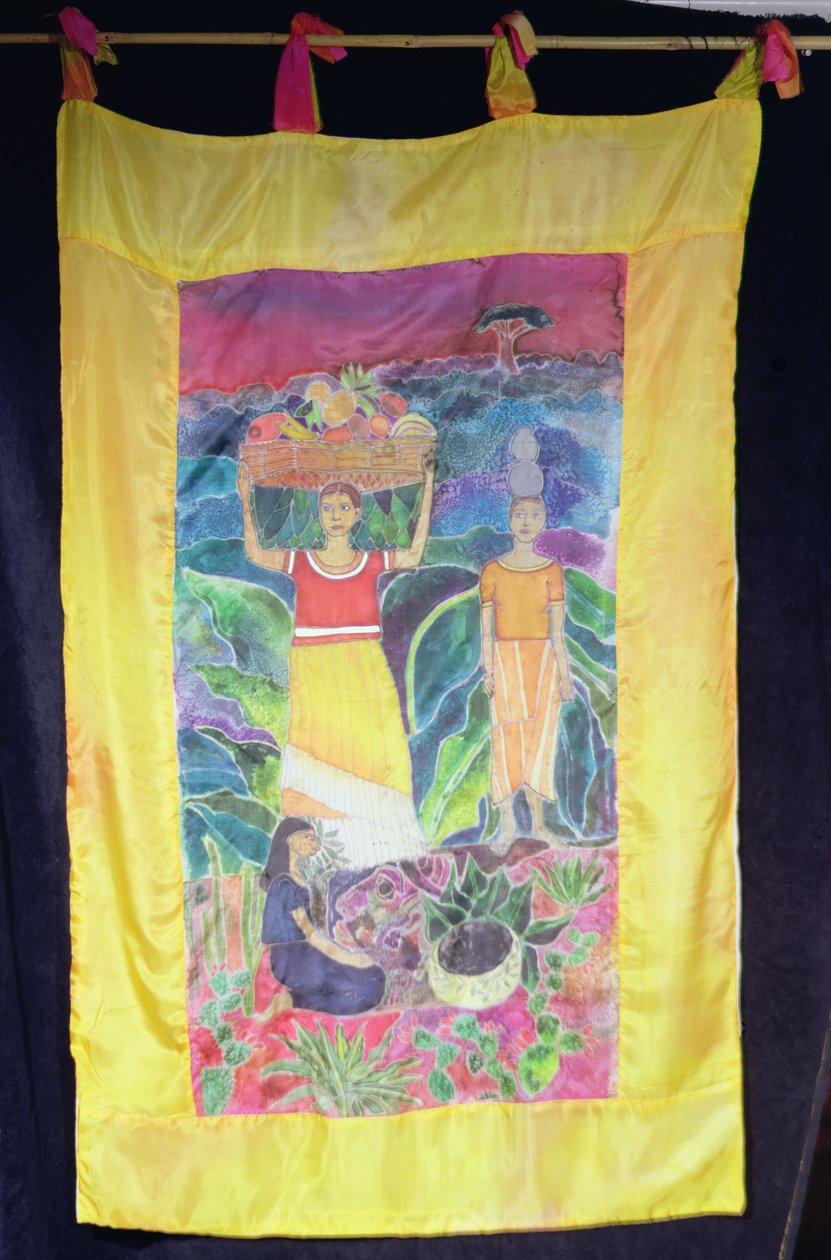 ディエゴ・リベラの後」2003年（シルクに染料 作： ヒラリー・サイモン