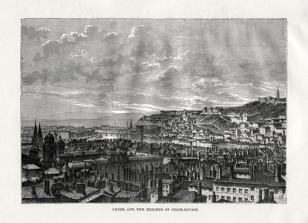 リヨンとフランスのクロワ・ルースの高さ、1879 作： ヒルディブランド