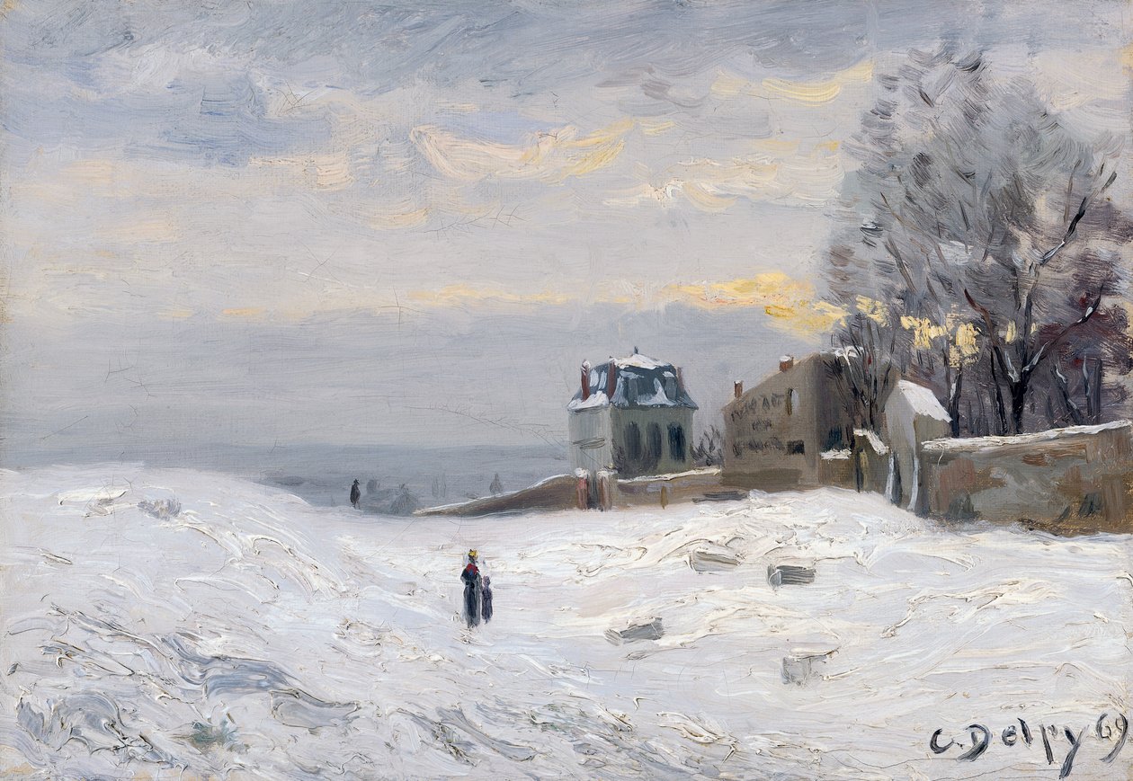 モンマルトルの雪、1869年 作： ヒポリットカミーユデルピー