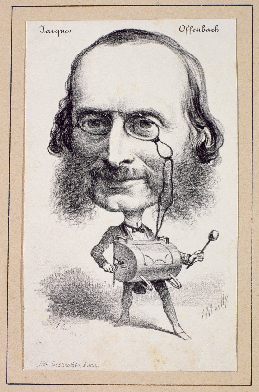 ポール・エミール・デタッチス（1794-1874）によって刻まれたジャック・オッフェンバッハ（1819-80）の肖像 作： ヒッポリテ・マイリー