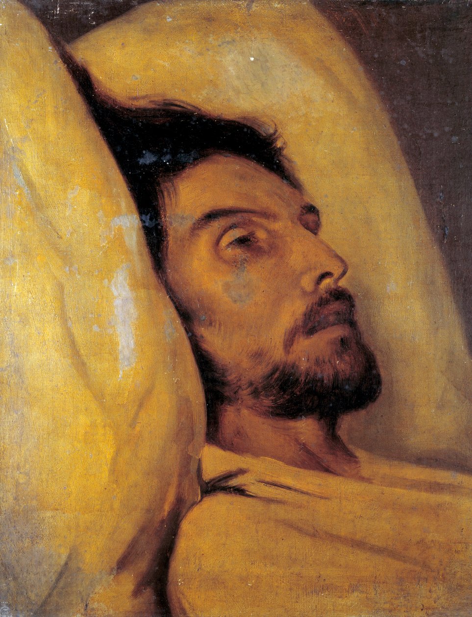 ジャーナリスト、アルマン・カレル（1800-1836）の死に際の肖像 ポール・ドラロッシュ（1797-1856）の作とされる絵画 19世紀 日0.46x0.48 m パリ、カルナヴァレ美術館 作： ヒポリットデラロッシュ