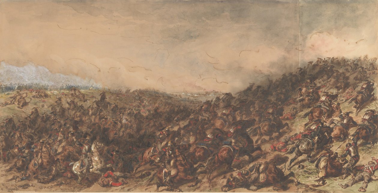 戦闘シーン ウォータールー、1815-66。 作： ヒポリットベランジュ