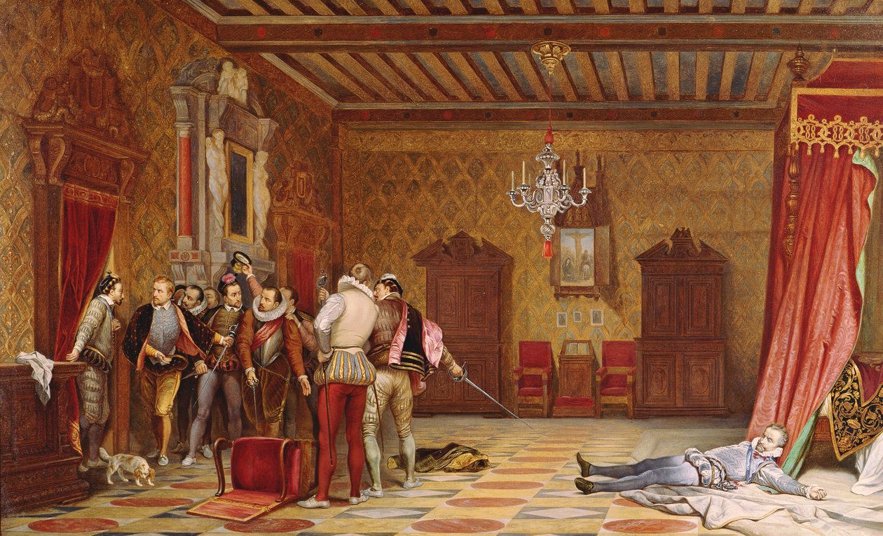 アンリ・ド・ロレーヌの暗殺（1549-88）ギーズ公、1834 作： ヒポリットデラロッシュ