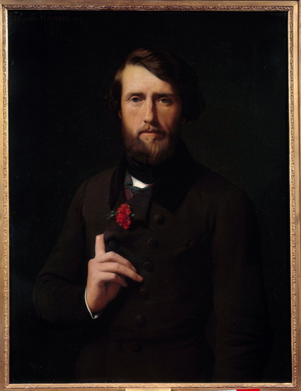アルジュゾン伯爵フェリックス（1800-1874）の肖像 ヒッポリット・フランドル（1809-1864）の絵画 19世紀。日 0,83x0,64 m 作： ヒッポリットフランドリン
