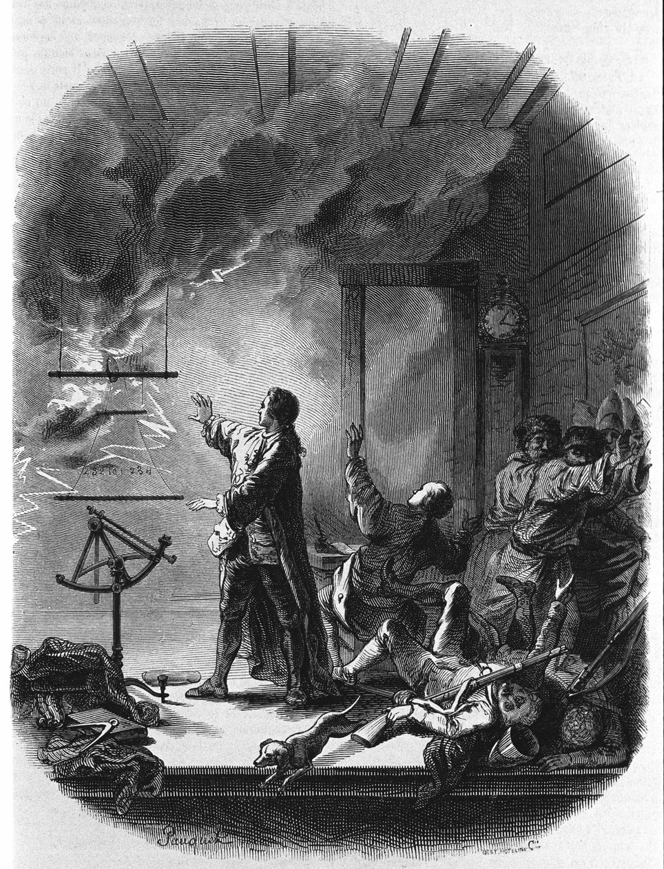 1761年に科学アカデミーのシャップ・ドートロシュ氏がシベリアのトボリスクで体験したもの。ルプランスが描いたパックの絵。 作： ヒッポリテ・ルイ・ポーケ
