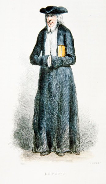 Le Rabbin」、パリのL.Curmer社から出版された「Les Francais Par Eux-Memes」の挿絵。 作： HippolyteLouisとPolydorePauquet