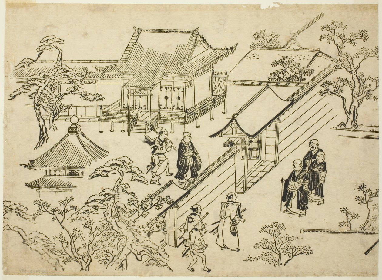 本坊 「上野花見の情景」より 作： 菱川師宣